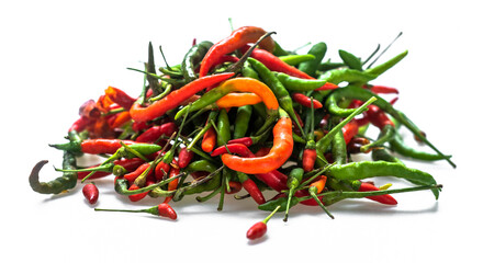 colorful fresh paprika on a white background