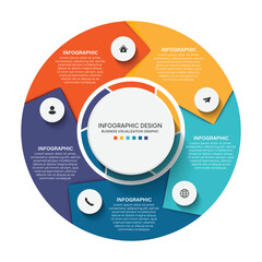 Steps business data visualization timeline process infographic template design with icons