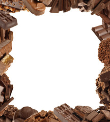 Chocolate white background