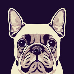 illustration Vector graphic of French bulldog good for logo, icon, mascot, print or customize your design