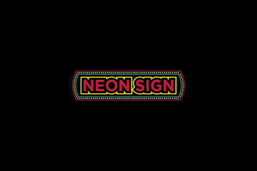 Neon sign logo design frame light icon symbol lettering typeface