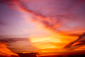 sunrise or sunset sky with gentle colorful clouds Orange And Yellow Colors Sunset
