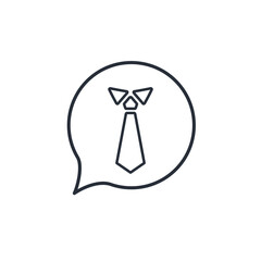 Business opinion, statement. Vector linear icon illustration isolated on white background.