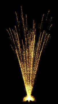 Fireworks stream vertical motion graphics with night background
