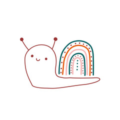 cute snail insect with rainbow
