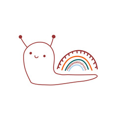 cute snail insect with rainbow