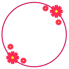 circle monogram wedding frame with flower