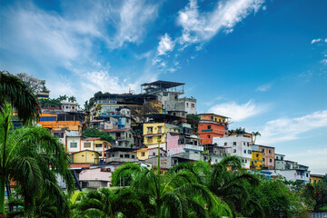 Obraz premium View of Santa Ana hill and the Las Penas neighborhood in Guayaquil.