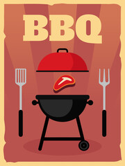 Amazing Retro Bbq Poster Vector for any purposes. Perfect for websites, brands, and illustration projects!