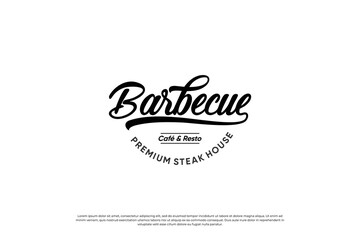 steak house emblem logotype with vintage style.