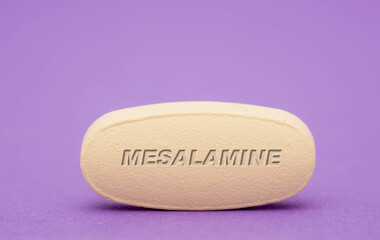 Obraz na płótnie Canvas Mesalamine Pharmaceutical medicine pills tablet Copy space. Medical concepts.