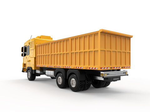 Yellow logistic tipping trailer truck