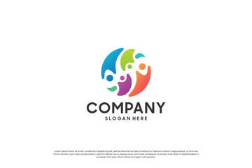 Creative human family logo design.