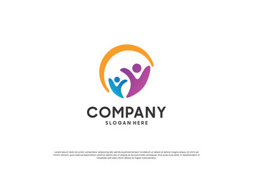 Creative human family logo design.