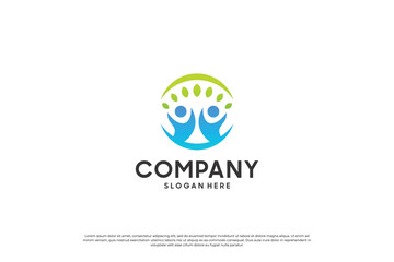 Abstract human logo design. people with unity concept.