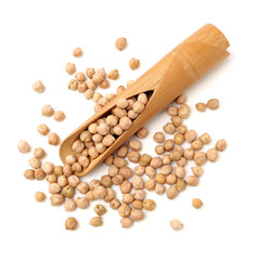 Chickpeas in a pile isolated on a white background