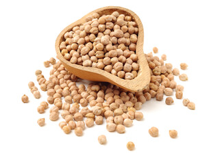 Chickpeas in a pile isolated on a white background