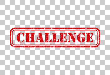 Challenge stamp symbol, label sticker sign button, text banner vector illustration
