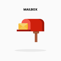 Mailbox flat icon. Vector illustration on white background.