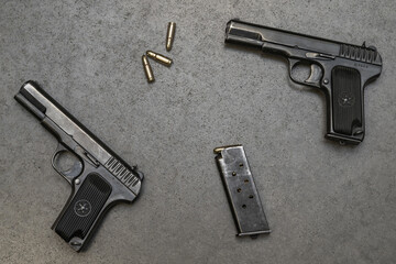 Two old Russian pistols model TT 33.