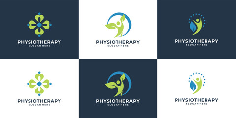 Healthcare Medical Logo design. Wellness Yoga Logo Design concept.