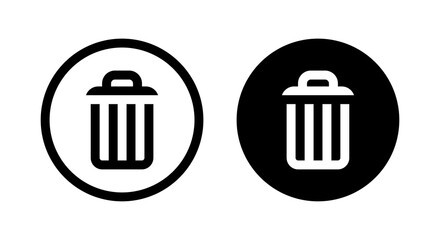 Recycle bin, garbage, trash can icon vector isolated on circle background
