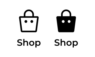 Online shop icon vector. Shopping bag sign symbol in clipart concept