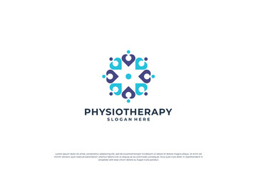 Wellness human care Logo Design concept.