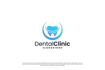 Creative dental health logo design. Dental clinic, dental treatment logo concept.
