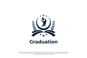 Fototapeta premium School emblem logo design. University, college badge design template.