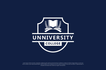 School emblem logo design. University, college badge design template.