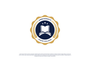 School emblem logo design. University, college badge design template.