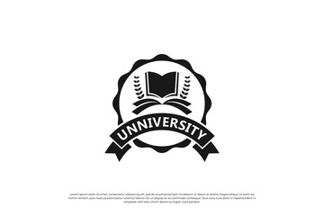 Obraz premium School emblem logo design. University, college badge design template.
