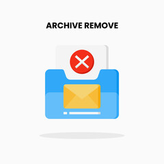 Archive Remove flat icon. Vector illustration on white background.