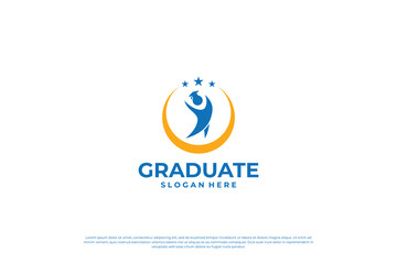 Education and graduation school logo design.