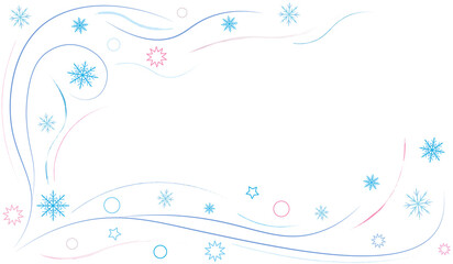 Fototapeta na wymiar beautiful winter background with blue snowflakes on a light background