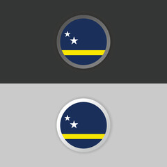 Illustration of Curacao flag Template