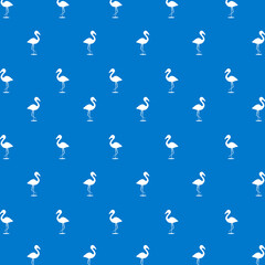 Pink flamingo vector illustration. flat design isolated on white background. Flamingo seamless pattern. Flamingo seamless pattern with polka dots design. Cute pink tropical wallpaper and fabric print.