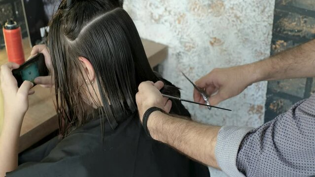 Women's Haircut. Hairdresser, Beauty Salon