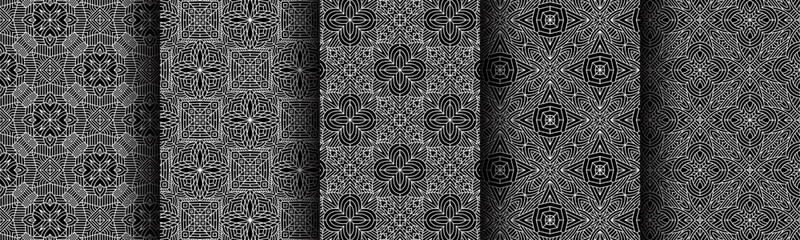 collection of elegant black ethnic fabric pattern bundles