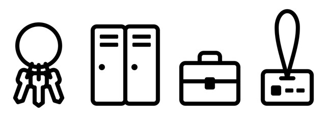 Staff Only icon with key, locker, bag, admission pass