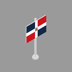 Illustration of Dominican Republic flag Template