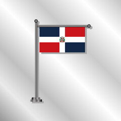 Illustration of Dominican Republic flag Template