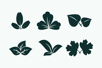 set of leaf icon logo design vector. nature, leaves, ecology, plant logo element.