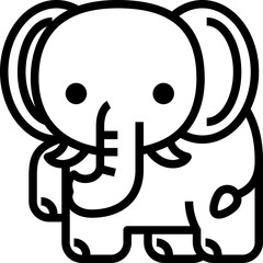 elephant line icon for decoration, website, education, presentation, printing, banner, logo, poster design, etc.