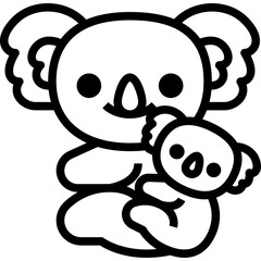 koala cartoon line icon for decoration, website, education, presentation, printing, banner, logo, poster design, etc.