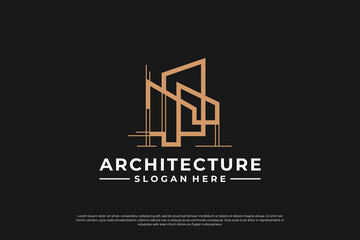 Building architecture logo design. Building construction logo template.