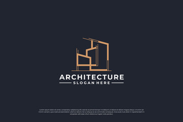 Building architecture logo design. Building construction logo template.