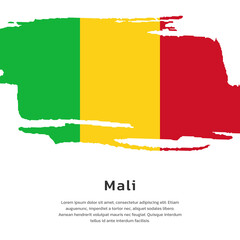 Obraz premium Illustration of Mali flag Template