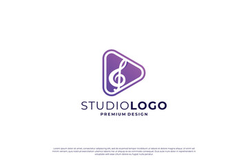 simple music logo design illustration